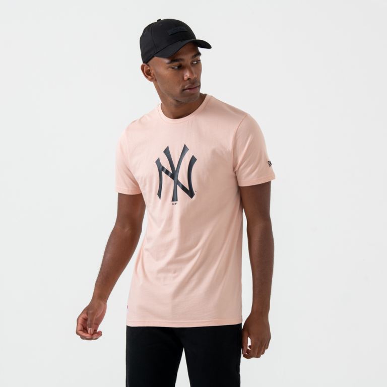 Ropa New Era Mlb Rosas - New York Yankees Logo Tee 05832HALM